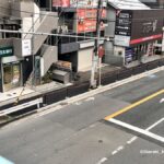 0907産業道路の工事西駅前歩道橋から見る１IMG_3069